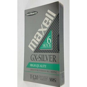 Maxell T-120 6 Hour GX-Silver Blank VHS Video Tape New Sealed